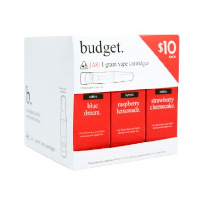 BUDGETD81GMCA BUDGET D8 1GM VAPE CART NEW ASSORTED FLAVORS 30CT/ BOX