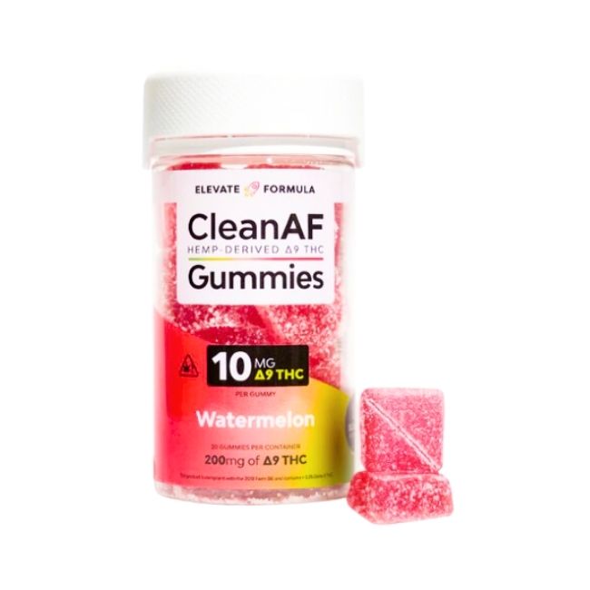 CLEANAFD9THCGU01 CLEAN AF HEMP DRIVED D9 THC NEW 200MG GUMMIES 20CT JAR