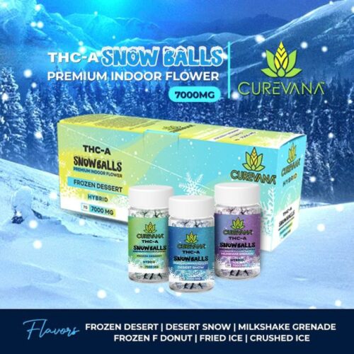 CUREVANA THC-A SNOW BALLS PREMIUM 7GM NEW INDOOR FLOWER 4CT/ BOX